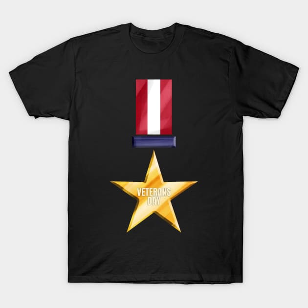 Golden Medal Of Honor For Veterans Day T-Shirt by SinBle